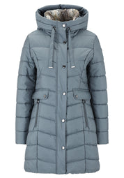 Steppmantel mit Kapuze - 8398-Ashley Blue - Blau