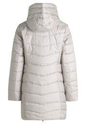 Steppmantel mit Kapuze - 9300-Silver Cloud - Grau