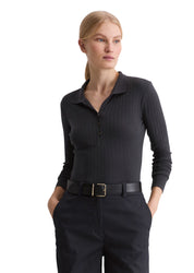 Langarmshirt aus Baumwollmix - 888-deep night blue - Blau