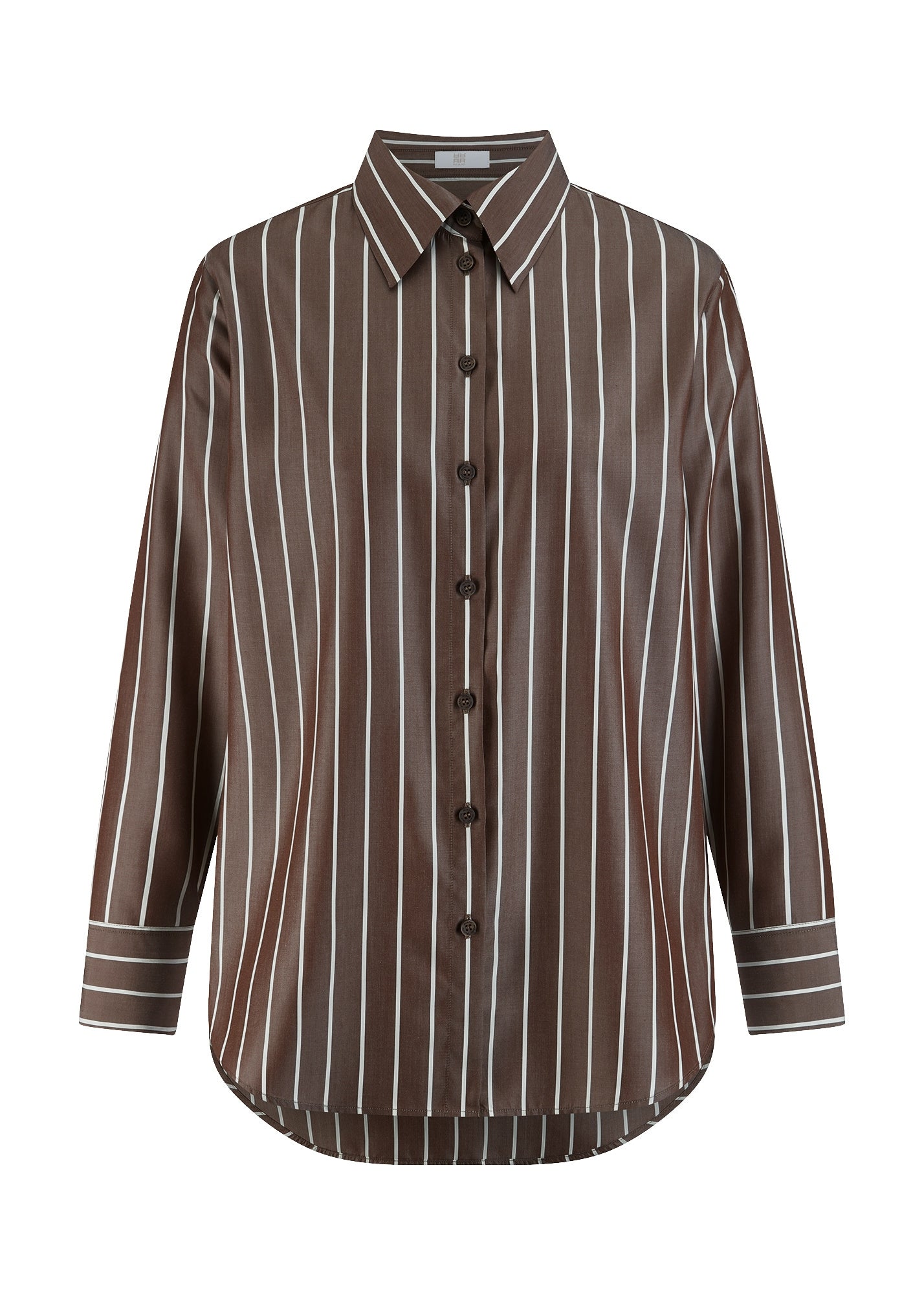 Bluse gestreift aus Lyocell - 659-dark affogato patterned - Braun