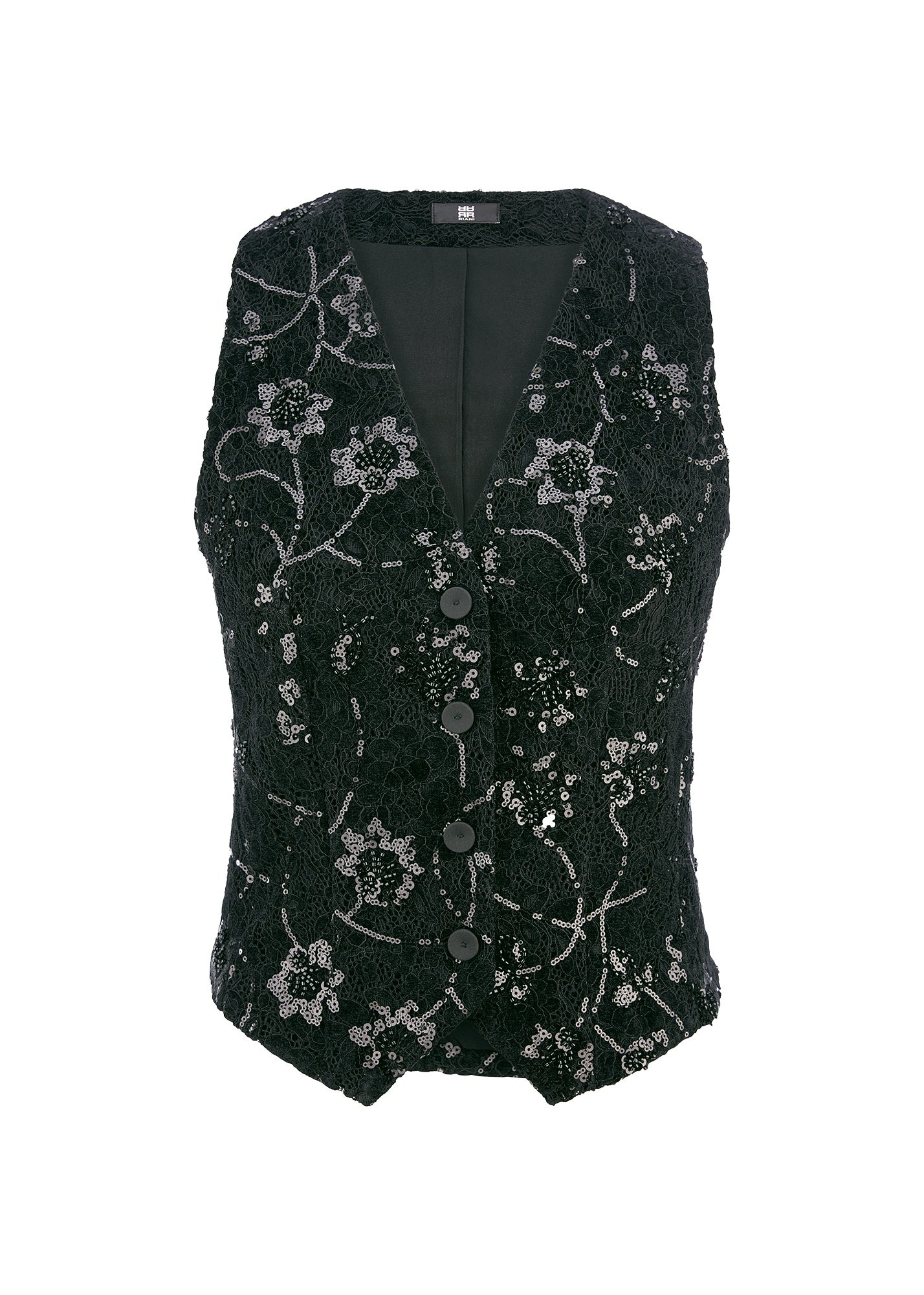 Weste aus bestickter Spitze - 999-black - Schwarz