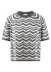 Strickpullover aus Baumwolle - 658-affogato patterned - Beige