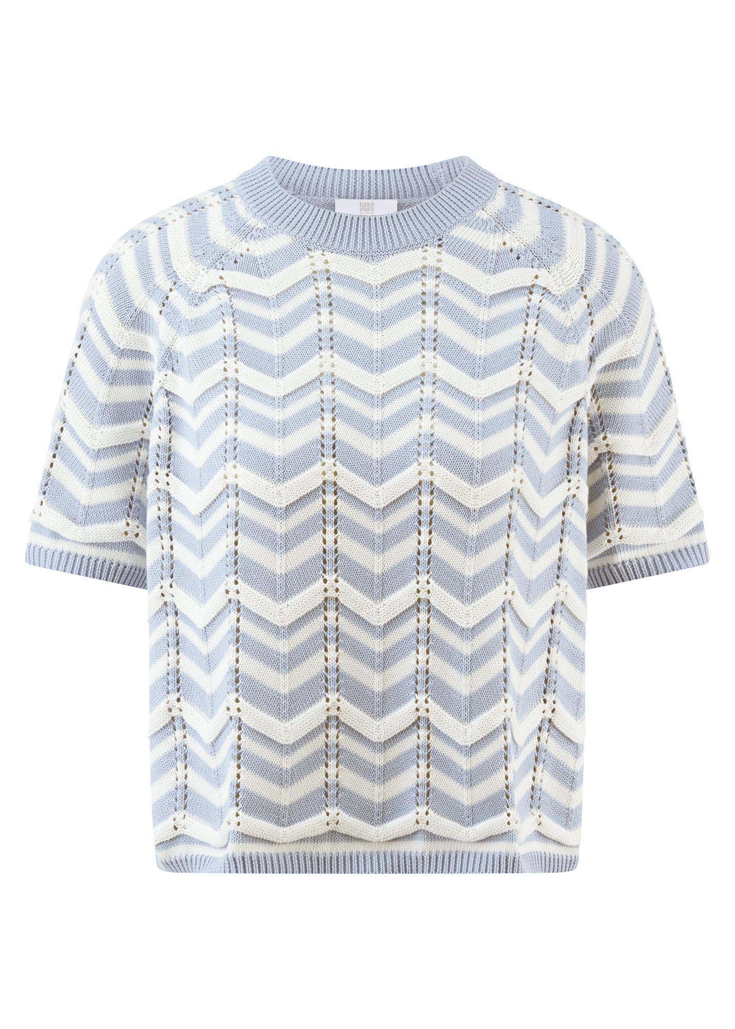 Strickpullover aus Baumwolle - 465-breeze patterned - Blau