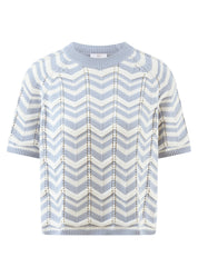 Strickpullover aus Baumwolle - 465-breeze patterned - Blau