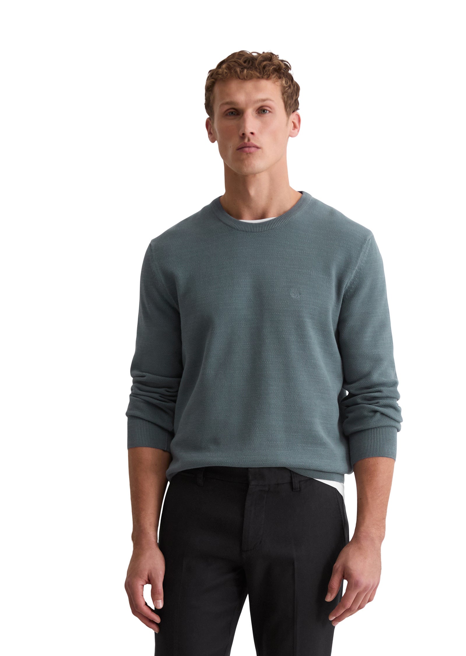 Strickpullover aus Baumwolle - 870-storm - Blau