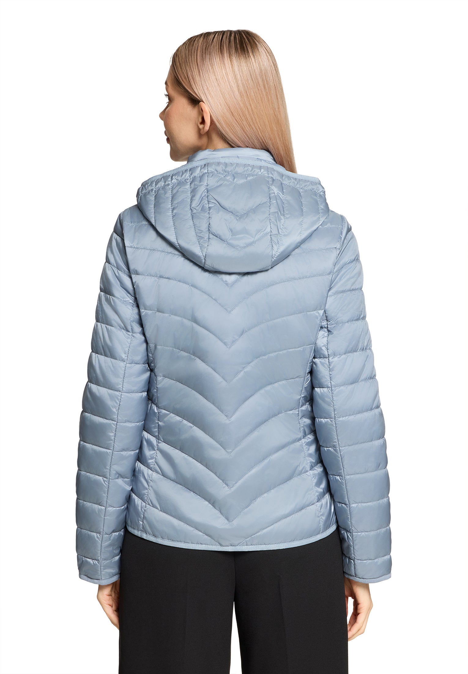Steppjacke mit abnehmbarer Kapuze - 8380-Faded Blue - Blau