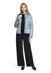 Steppjacke mit abnehmbarer Kapuze - 8380-Faded Blue - Blau
