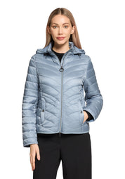 Steppjacke mit abnehmbarer Kapuze - 8380-Faded Blue - Blau