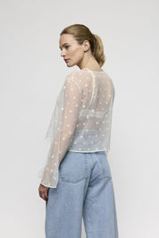 Langarmshirt AVERO transparent - IYP - Weiß