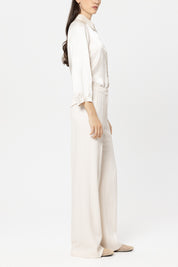 Bundfaltenhose Wide Leg - 105 - Creme