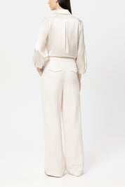 Bundfaltenhose Wide Leg - 105 - Creme