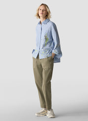 Bluse Oversized Fit - 6301-LICHTBLAU - Blau