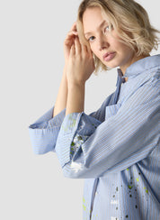 Bluse Oversized Fit - 6301-LICHTBLAU - Blau