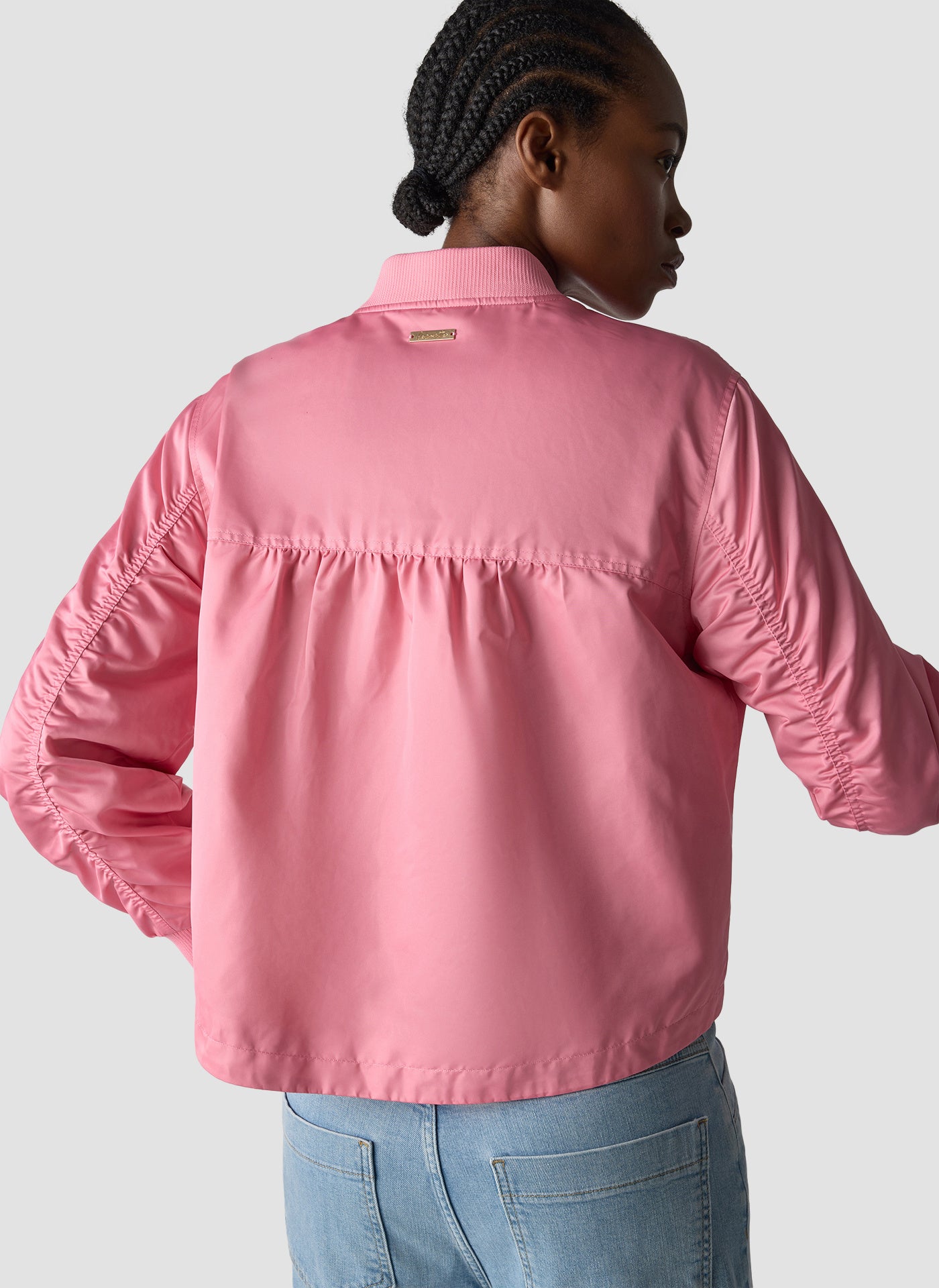 Bomberjacke mit Bünchenkragen - 6212-ROSA - Rosa