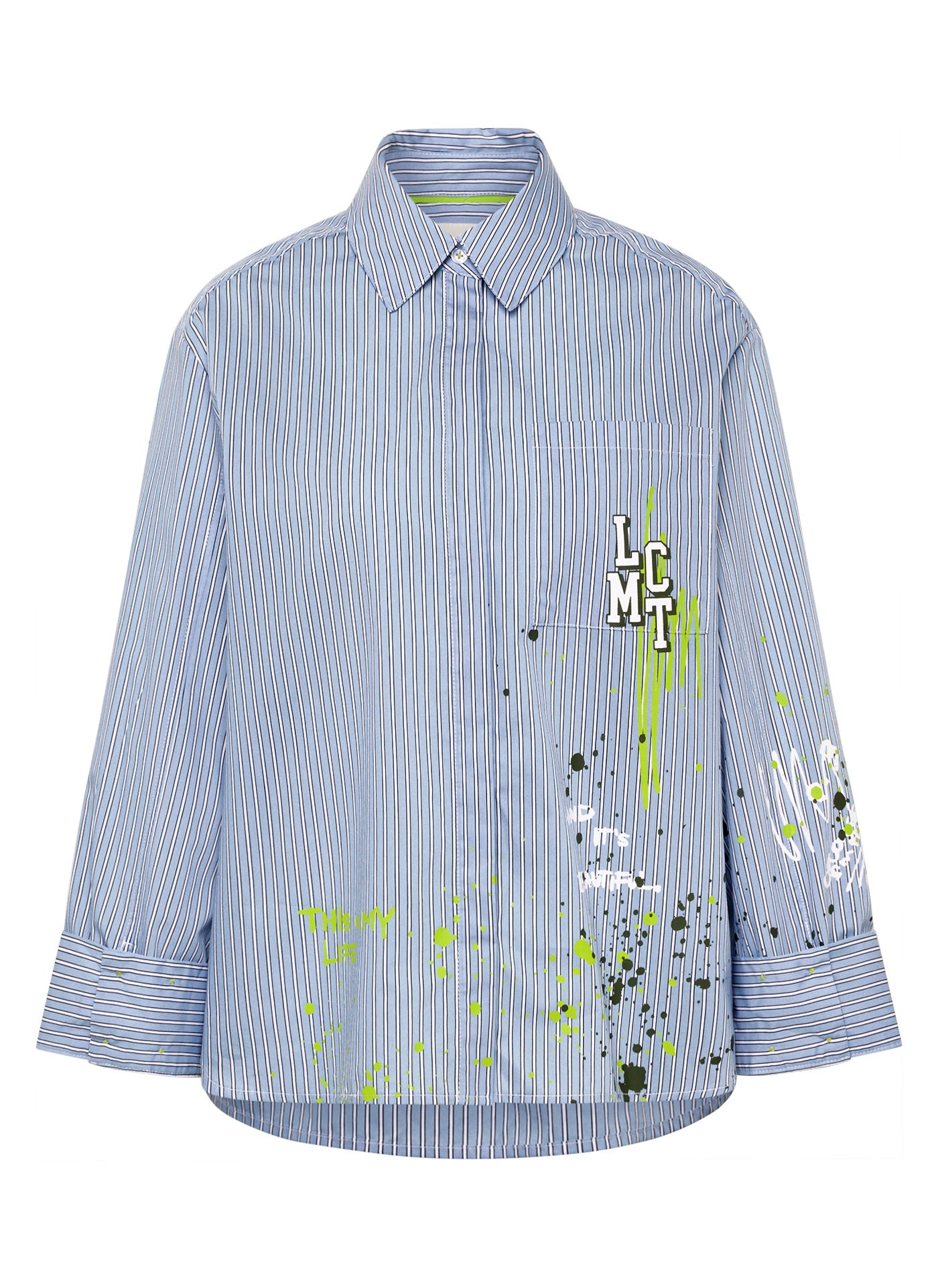 Bluse Oversized Fit - 6301-LICHTBLAU - Blau