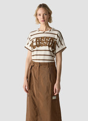 T-Shirt aus Baumwollmix - 6667-NOUGAT - Braun