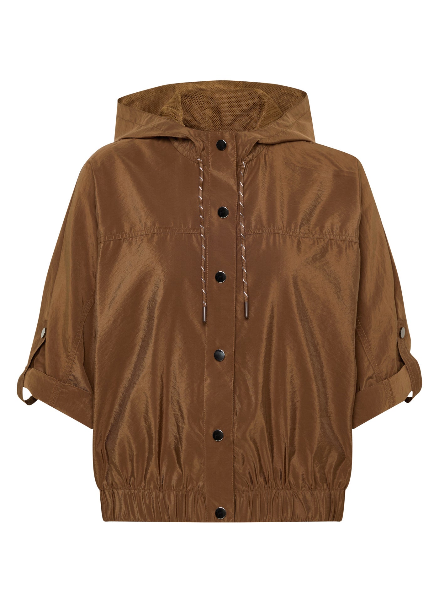 Sommerjacke mit Kapuze - 6667-NOUGAT - Braun