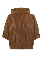 Sommerjacke mit Kapuze - 6667-NOUGAT - Braun