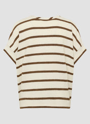 T-Shirt aus Baumwollmix - 6667-NOUGAT - Braun