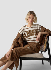 T-Shirt aus Baumwollmix - 6667-NOUGAT - Braun