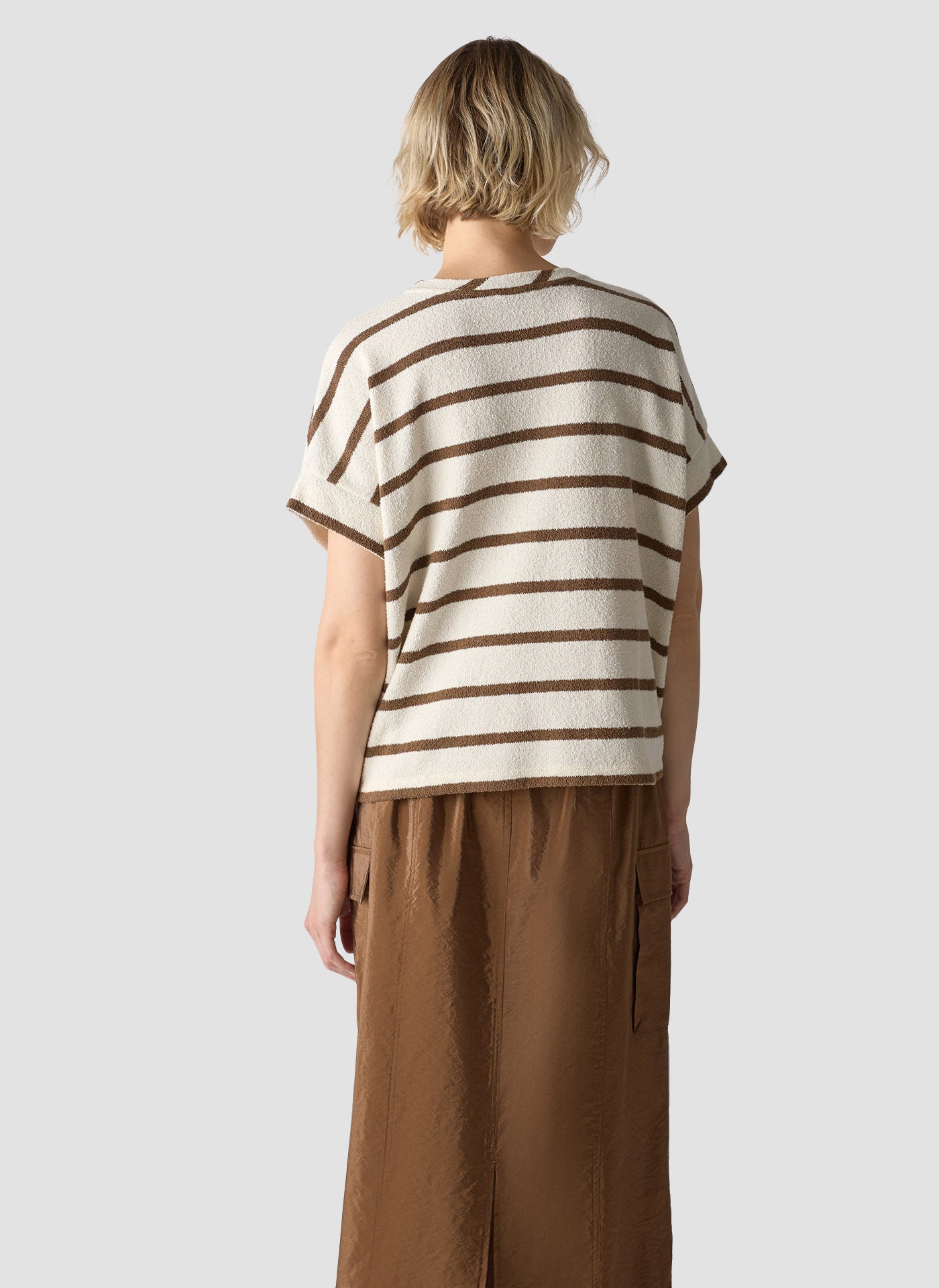 T-Shirt aus Baumwollmix - 6667-NOUGAT - Braun