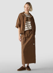 T-Shirt aus Baumwollmix - 6667-NOUGAT - Braun