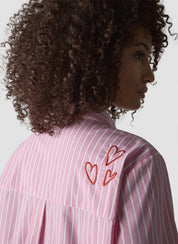 Bluse aus Baumwollmix - 6212-ROSA - Rosa