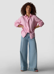 Bluse aus Baumwollmix - 6212-ROSA - Rosa