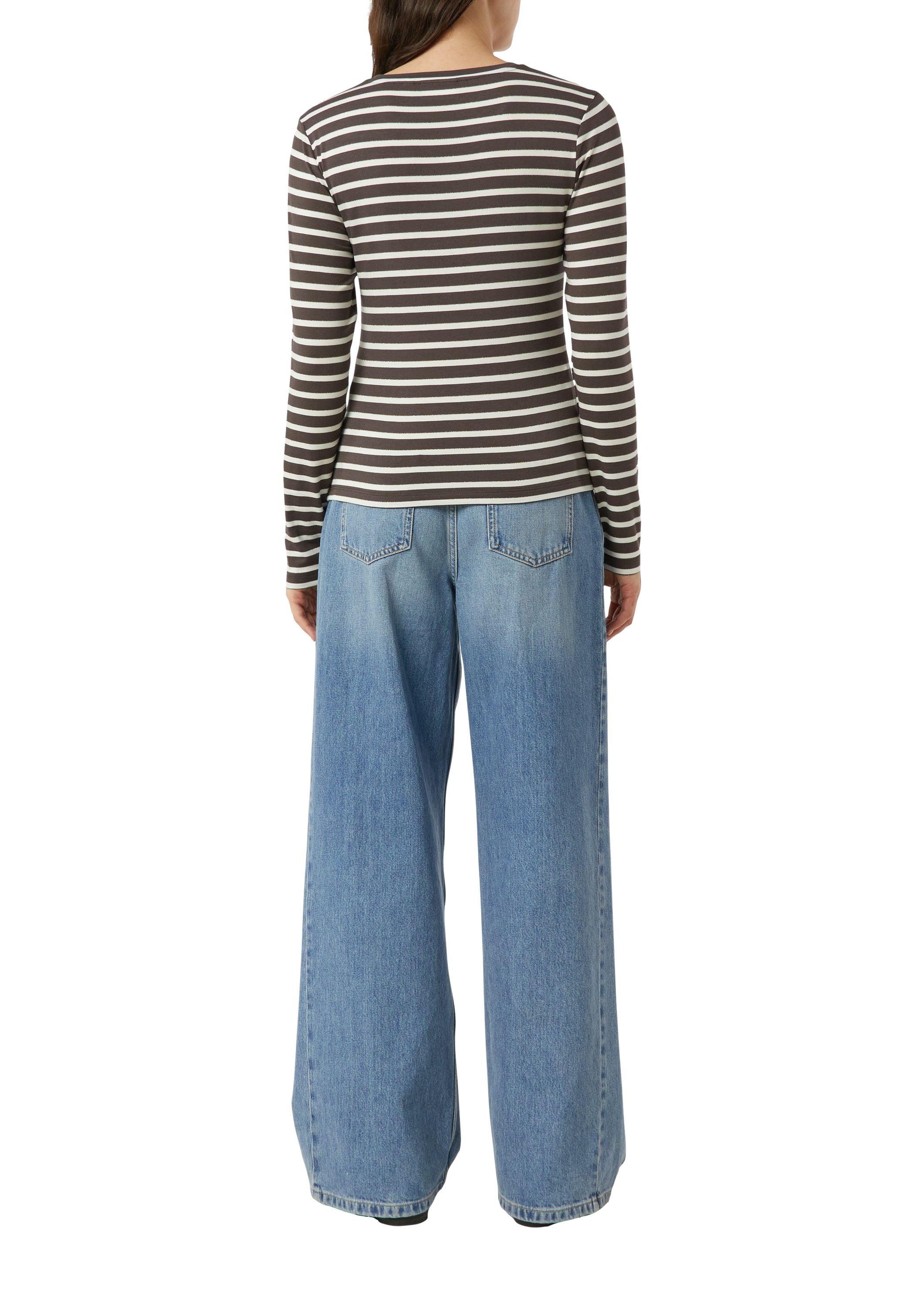 Langarmshirt gestreift - 89G0-BROWN - Braun