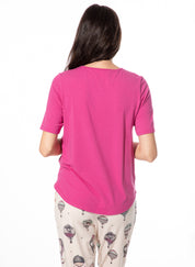 T-Shirt aus Modalmix - 3936 rose viole - Pink