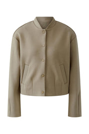 Sweatshirtjacke mit Stehkragen - 6774-brindle - Beige