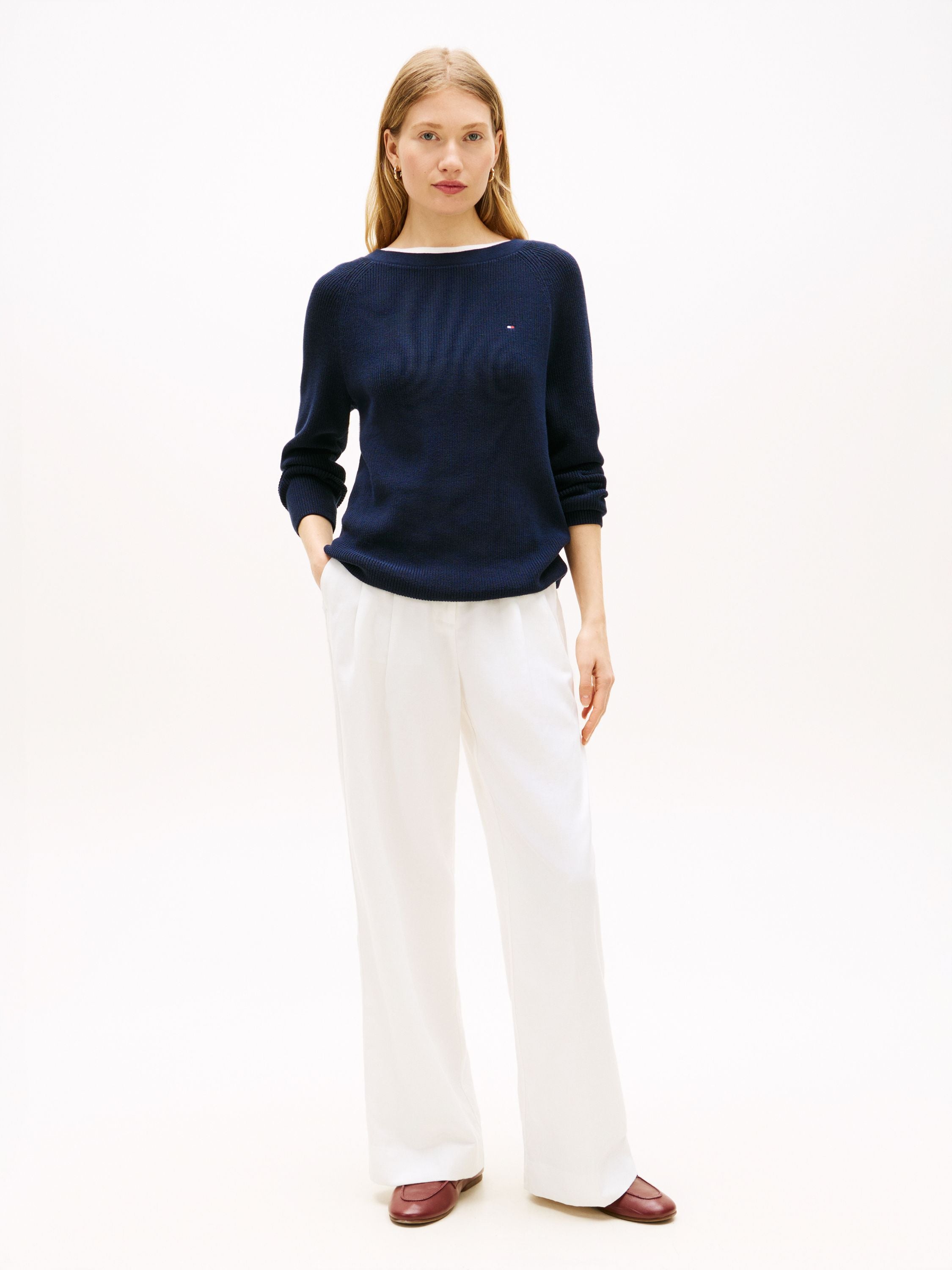 Strickpullover aus Baumwolle - C1G-BLUE - Blau