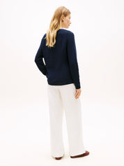 Strickpullover aus Baumwolle - C1G-BLUE - Blau