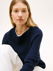 Strickpullover aus Baumwolle - C1G-BLUE - Blau