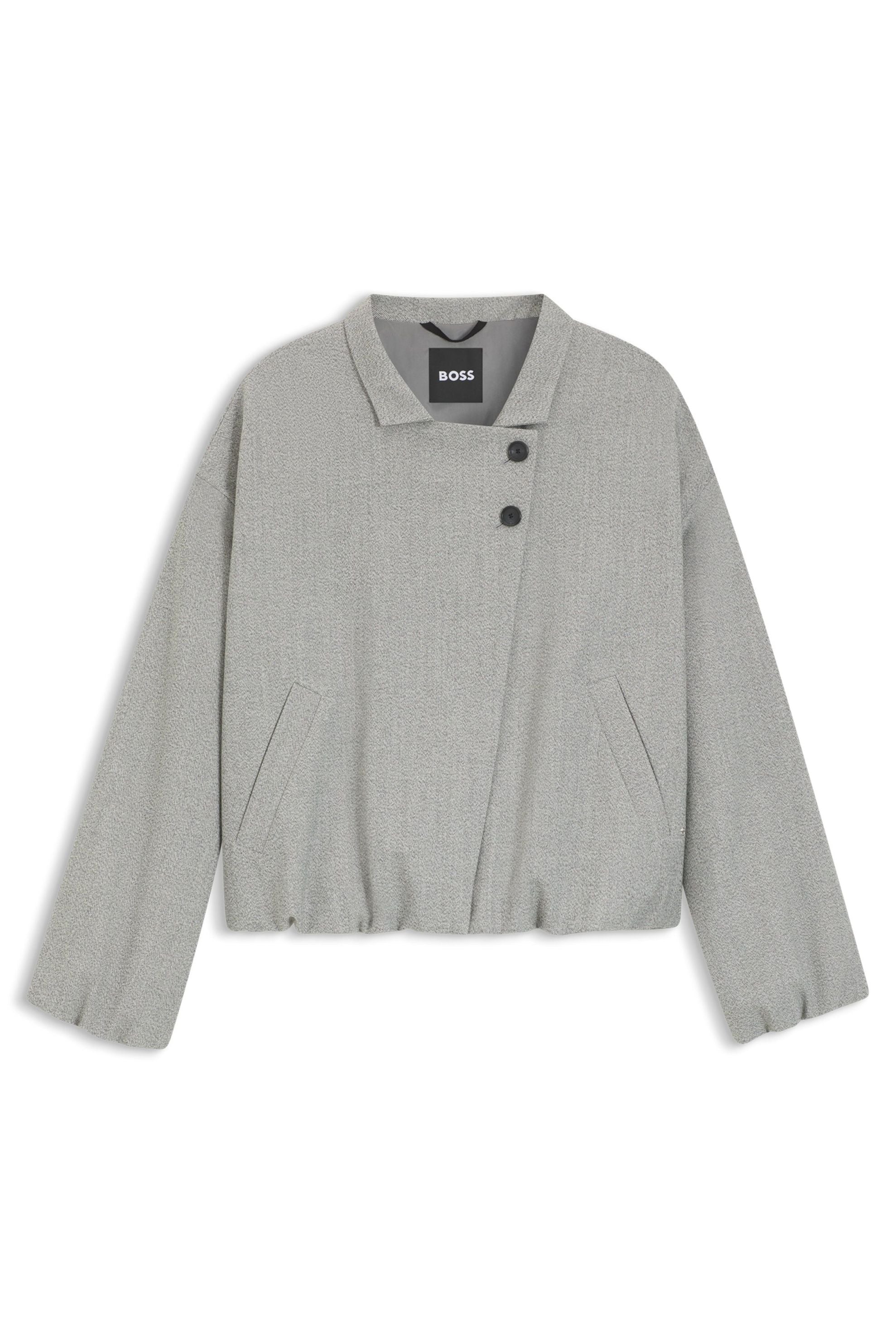 Blazerjacke JAVATA mit aufliegendem Kragen - 047-Silver - Grau