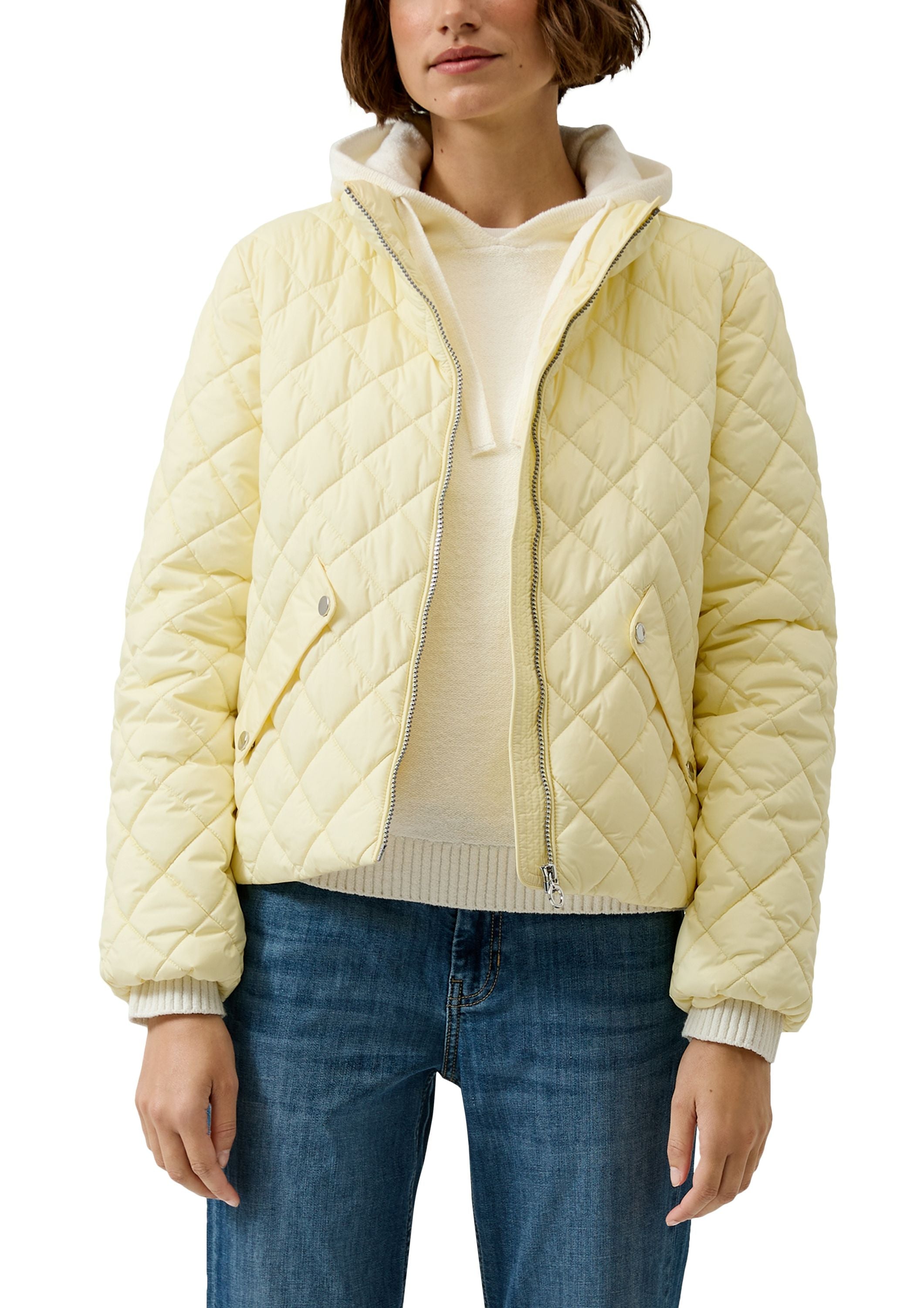Steppjacke mit Stehkragen - 1015-YELLOW - Gelb