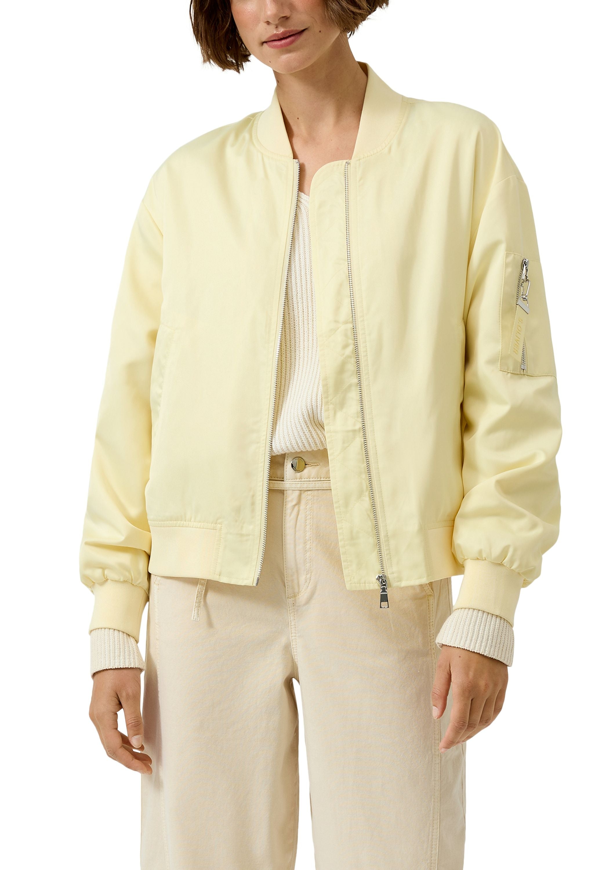 Bomberjacke mit Bündchenkragen - 1015-YELLOW - Gelb