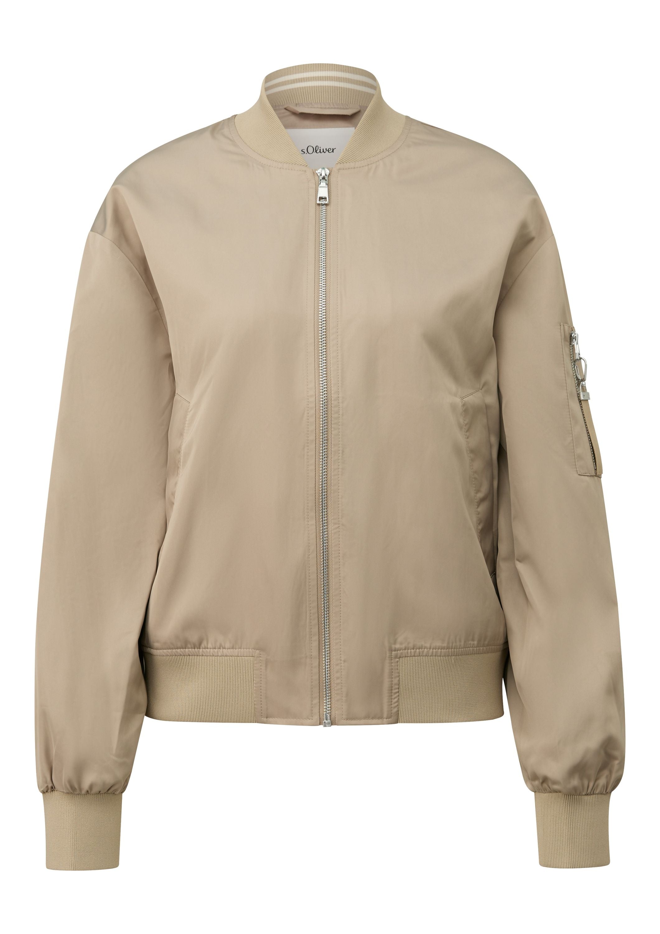 Bomberjacke mit Bündchenkragen - 8429-BROWN - Braun