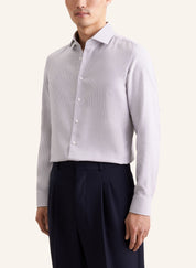 Hemd mit Kent-Kragen aus Baumwolle Slim Fit - 05 - Beige