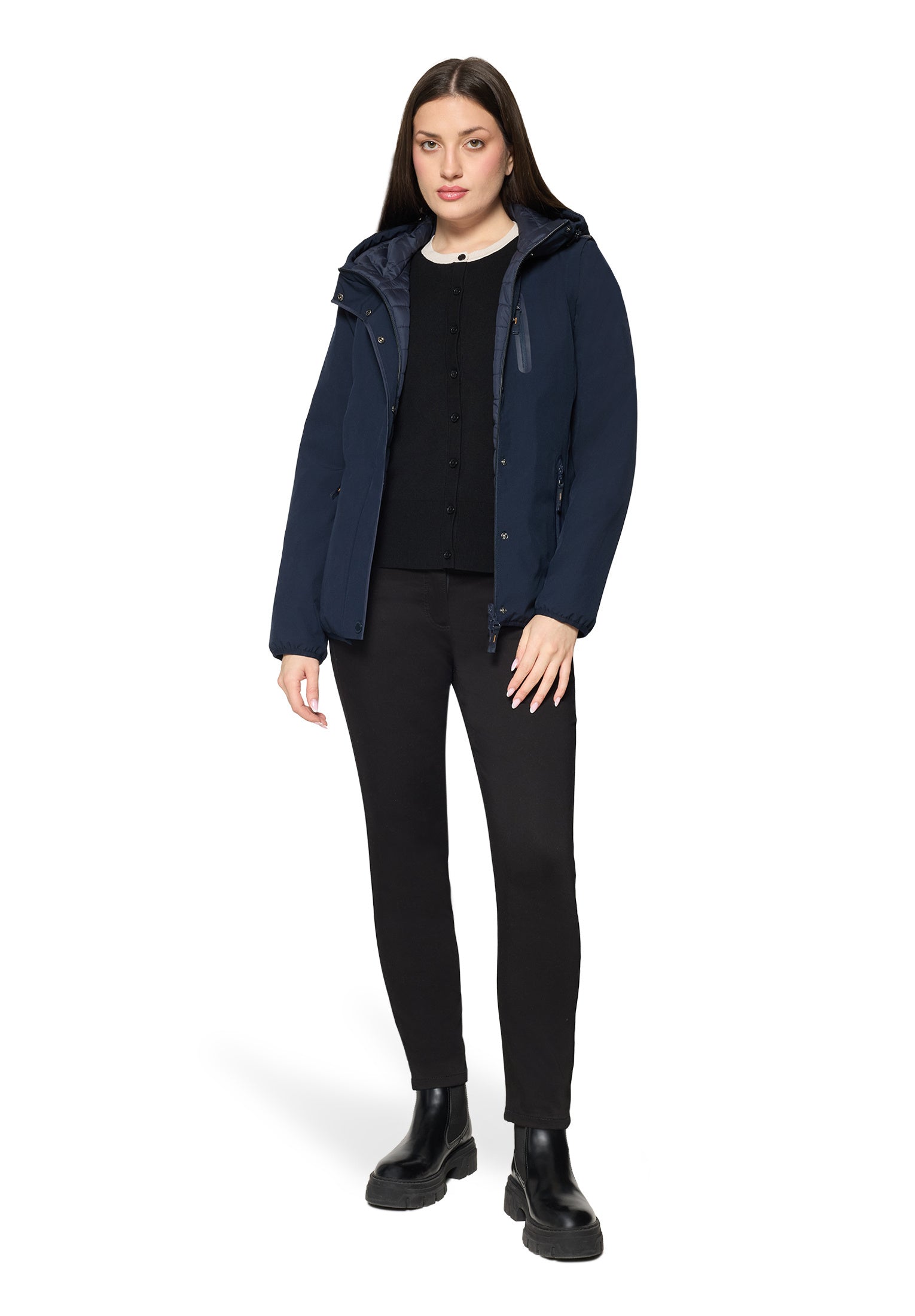 Wendejacke mit Kapuze - 8538-Deep Navy - Blau