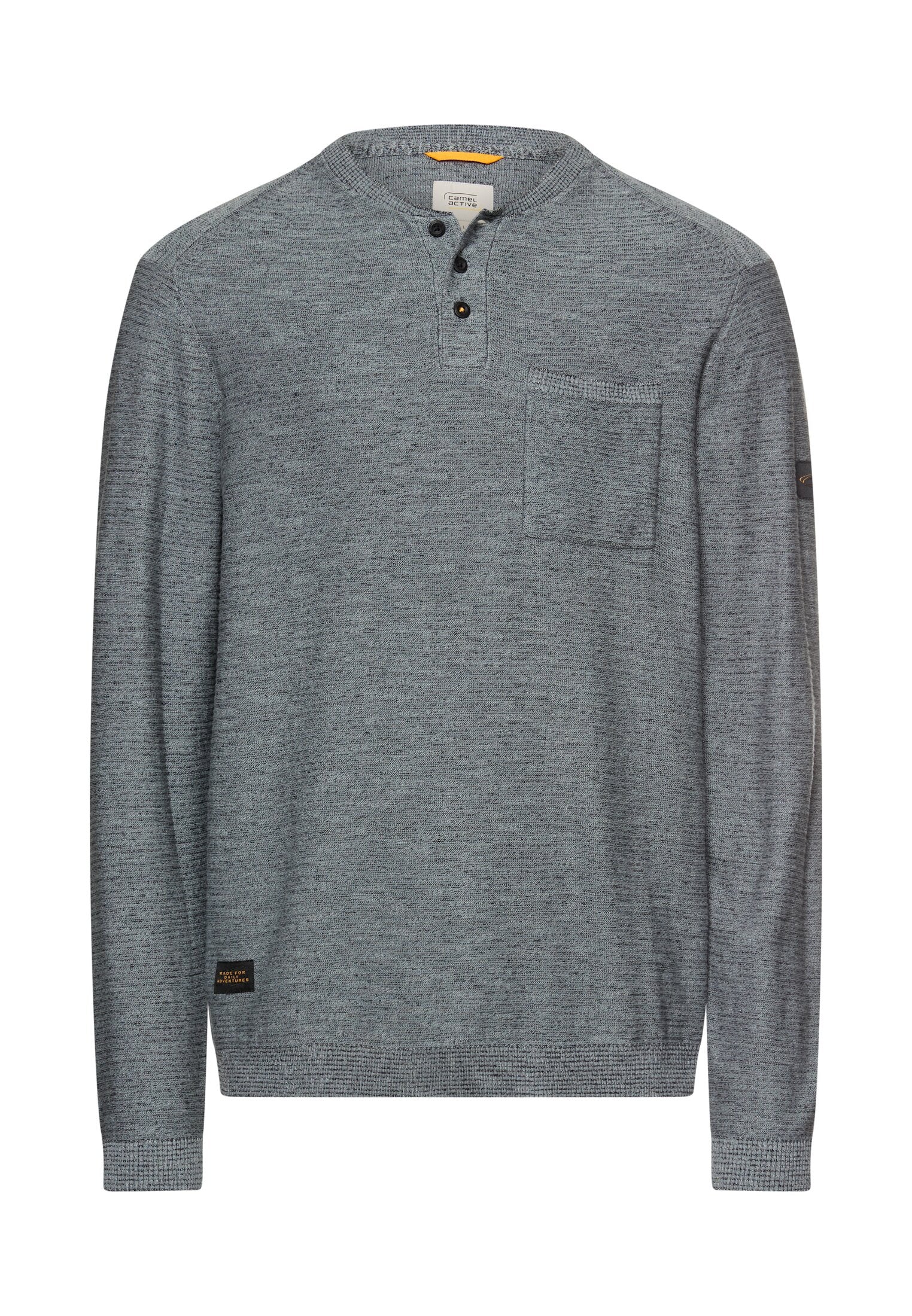 Langarmshirt aus Baumwollmix - 45-Stormy Blue - Blau