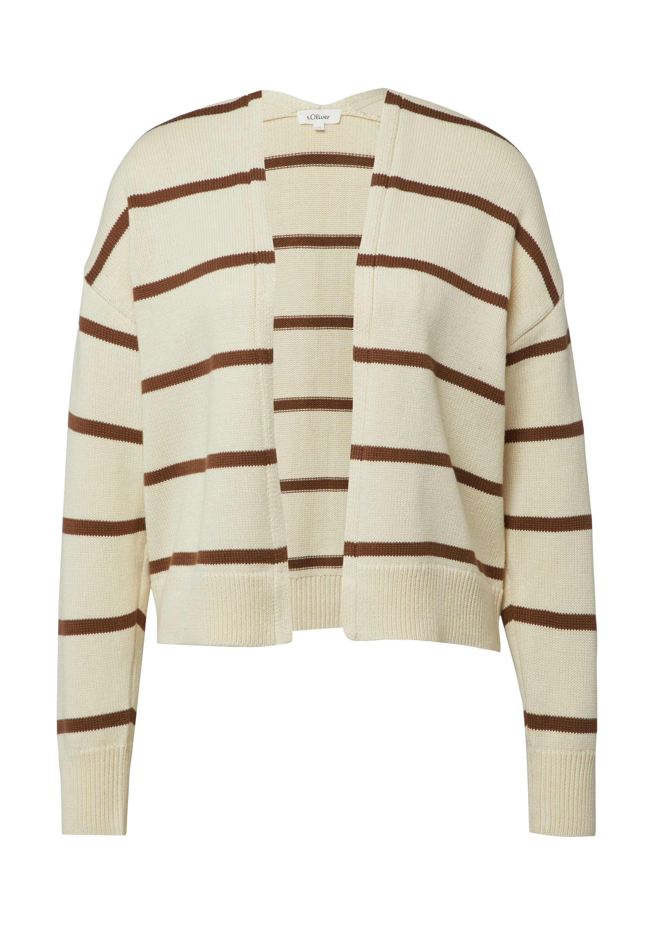 Strickjacke aus Baumwollmix - 80X4-BROWN - Beige