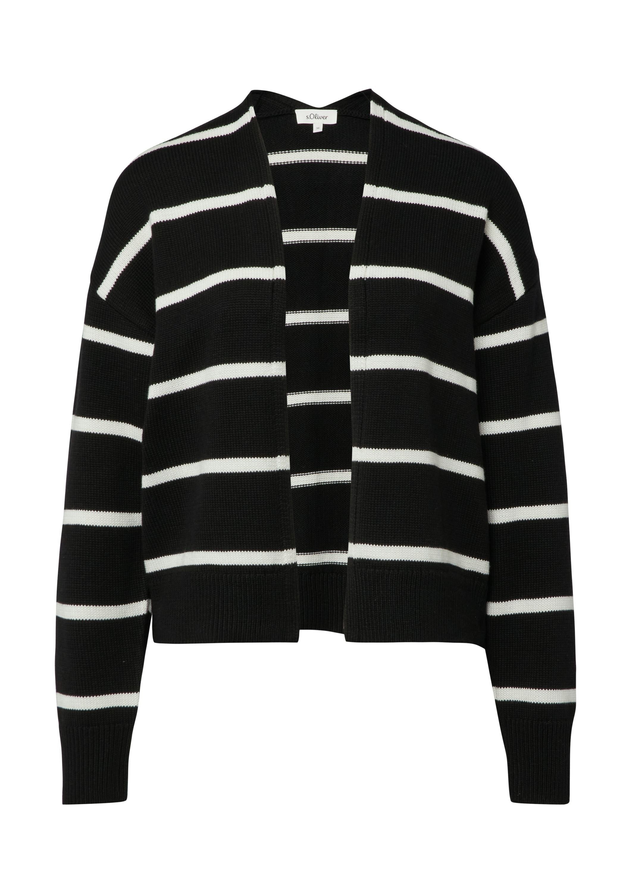 Strickjacke aus Baumwollmix - 99X4-GREY/BLACK - Schwarz