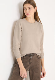 Strickpullover aus Baumwolle - 16156 desert beige melange - Beige