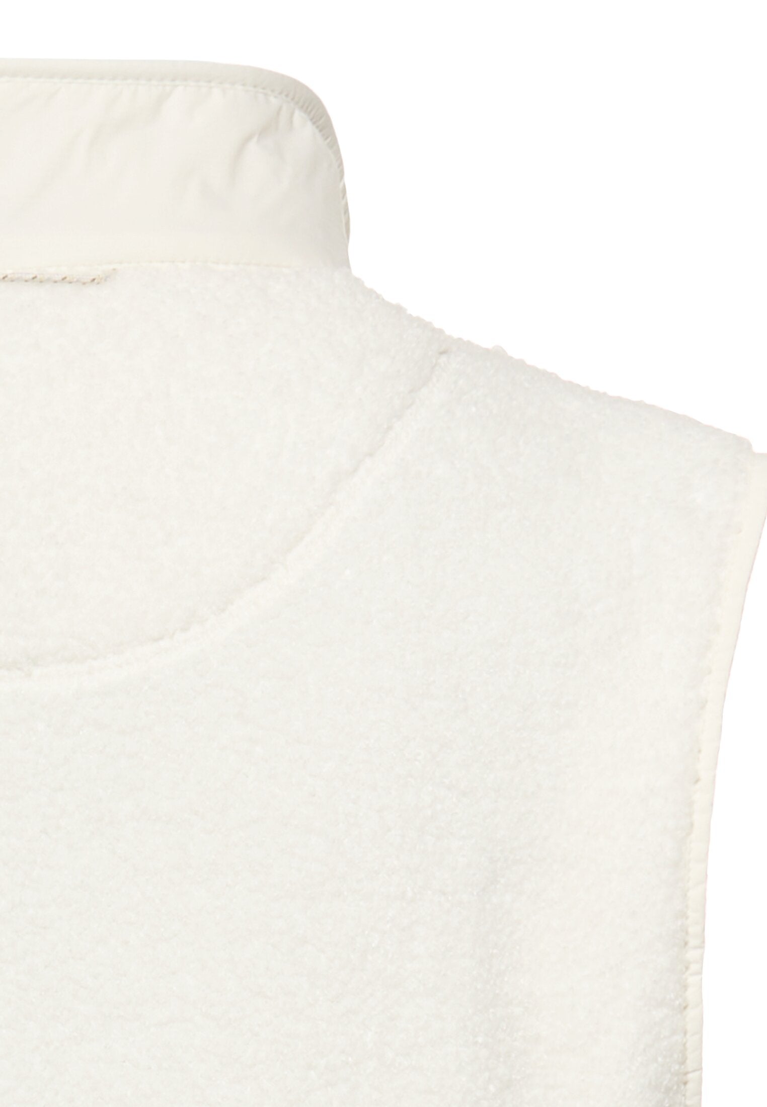 Teddy-Weste mit Stehkragen - 01-Milkwhite - Weiß