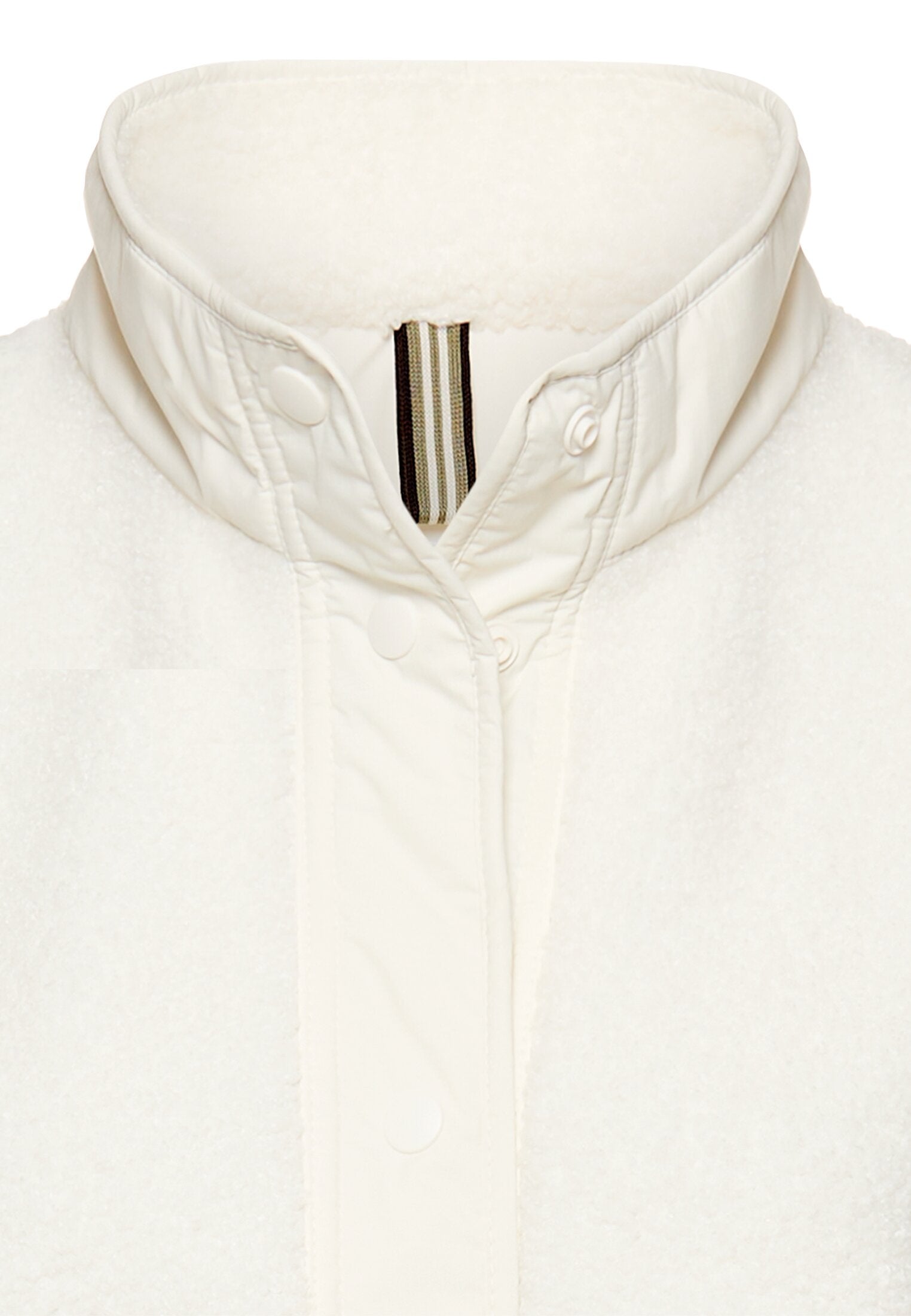 Teddy-Weste mit Stehkragen - 01-Milkwhite - Weiß