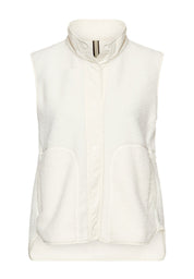 Teddy-Weste mit Stehkragen - 01-Milkwhite - Weiß