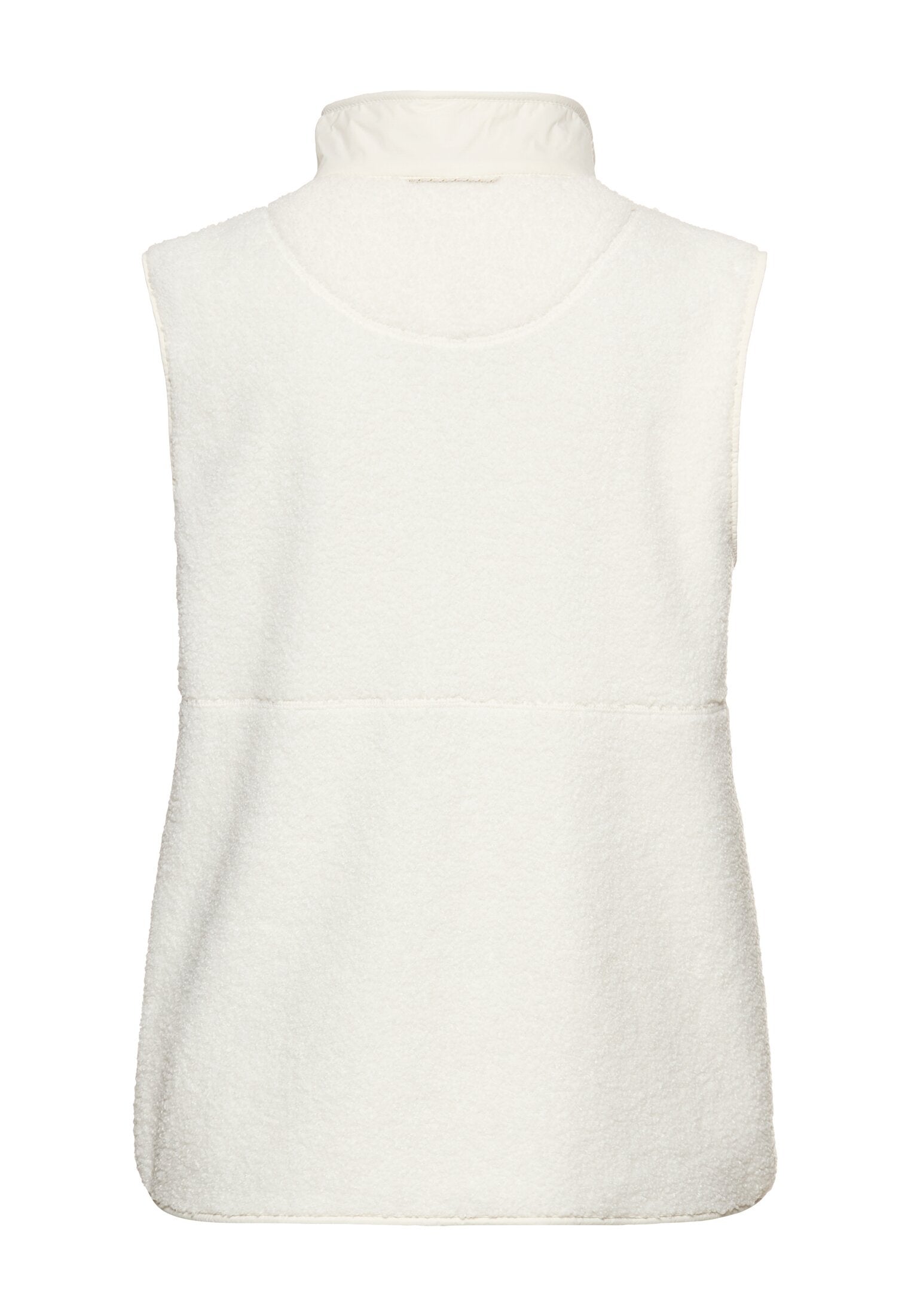 Teddy-Weste mit Stehkragen - 01-Milkwhite - Weiß