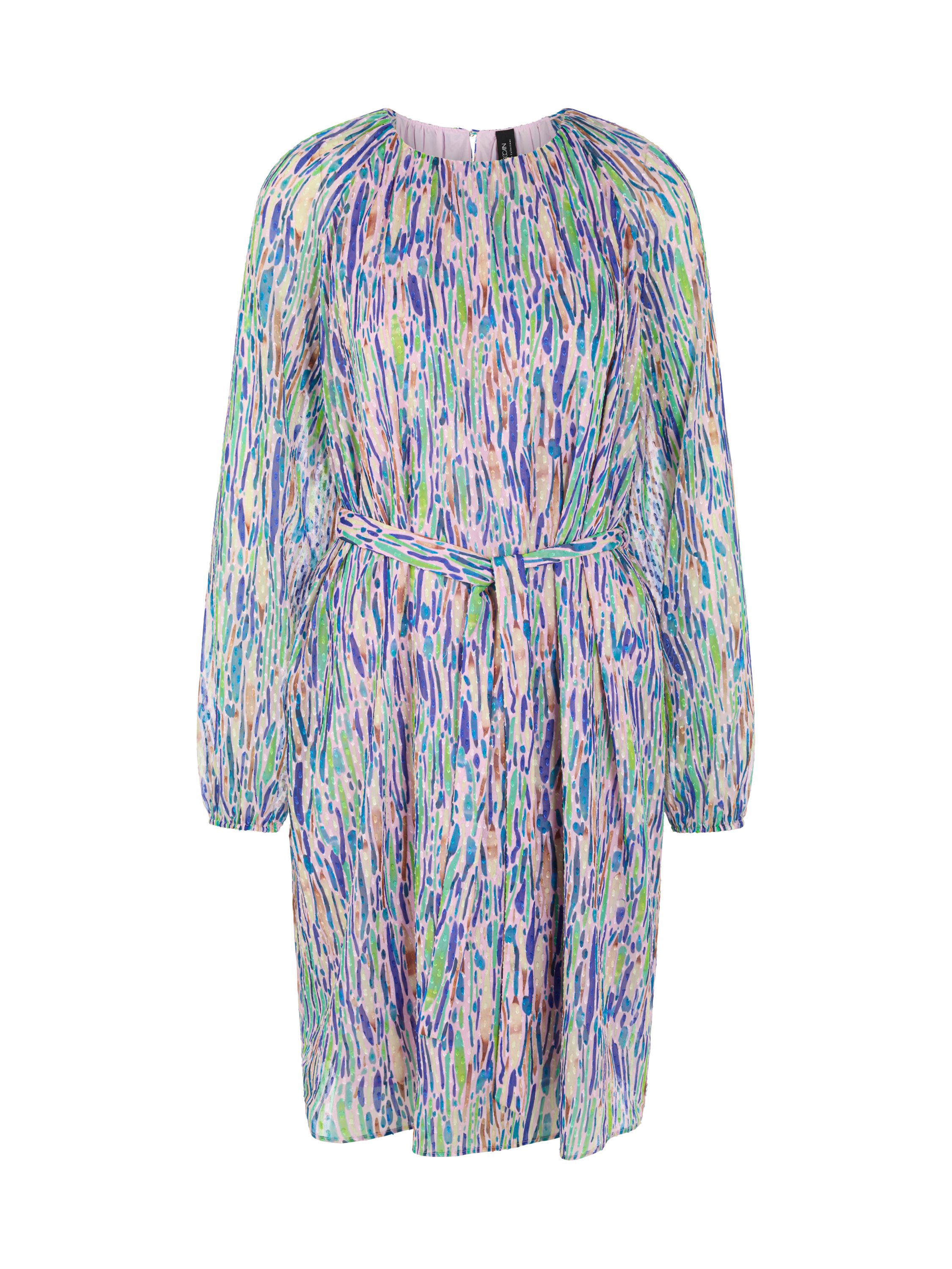 Kleid Mini mit Bindegürtel - 255 - Mehrfarbig