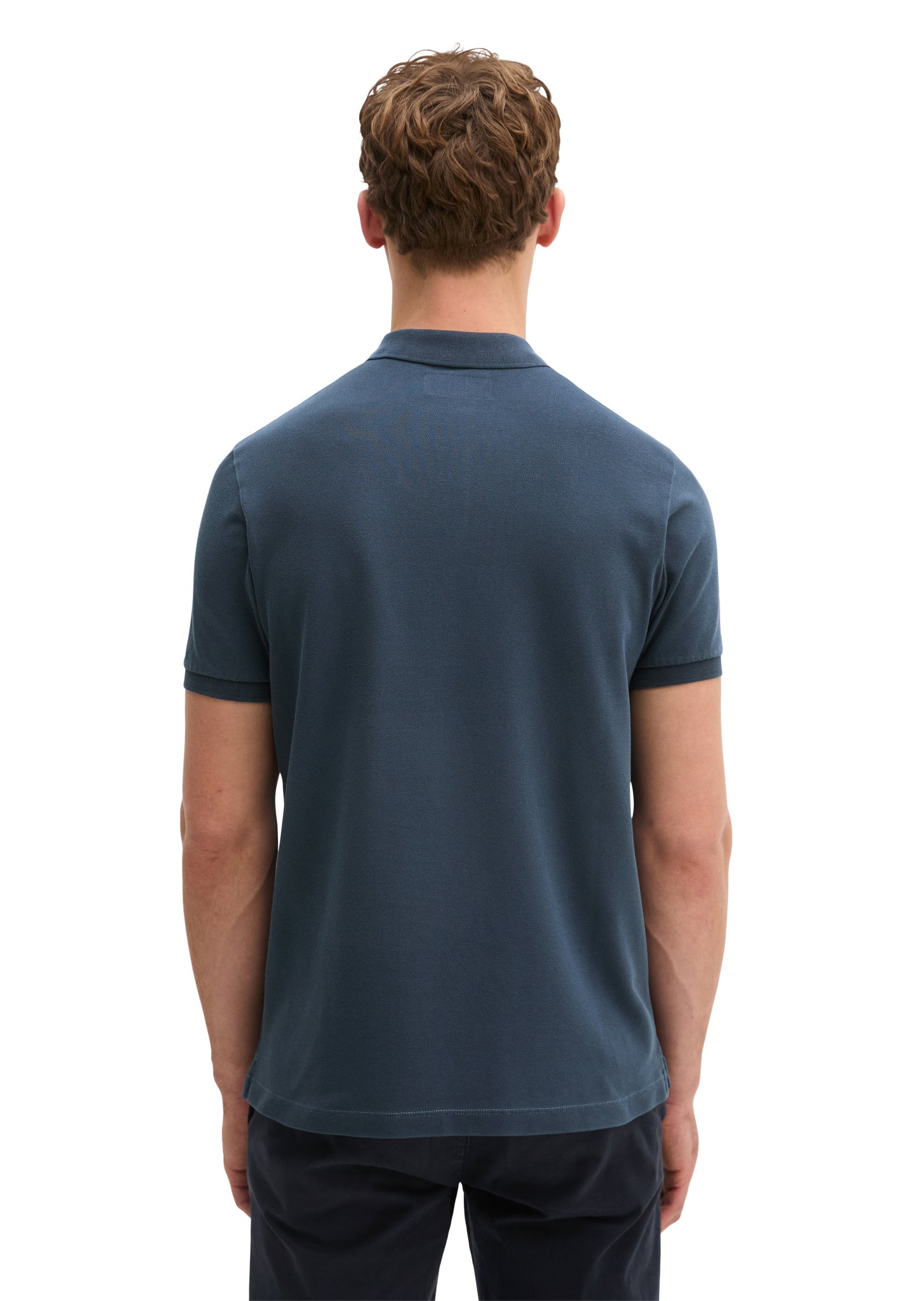 Poloshirt aus Baumwolle - 4139-Navy Teal - Blau